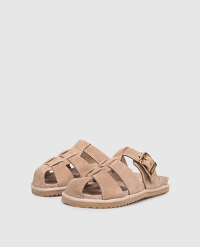 Colors of California Beige suede mules SLOFIW HCBIOW601