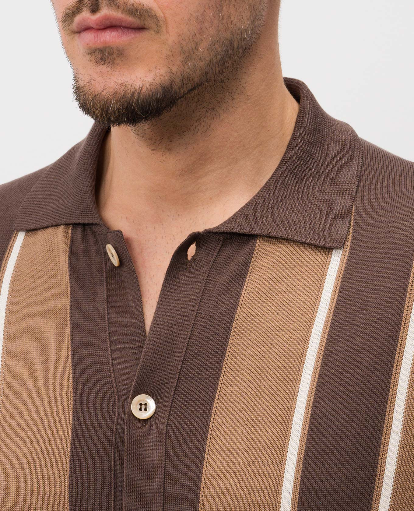 

Brown striped silk shirt ISAIA
