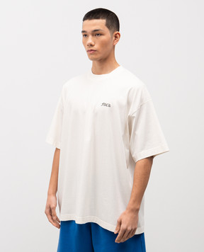 Vetements Beige cotton T-shirt with contrast print ME76TR188Vm