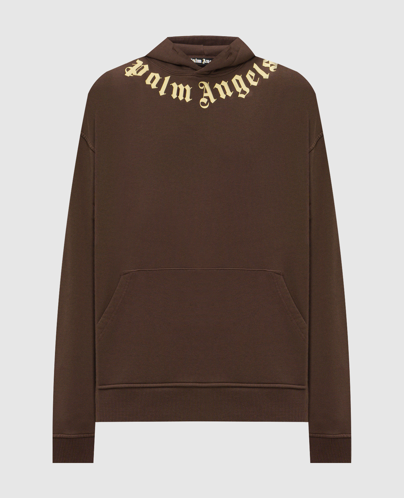 Brown hoodie with contrast logo print