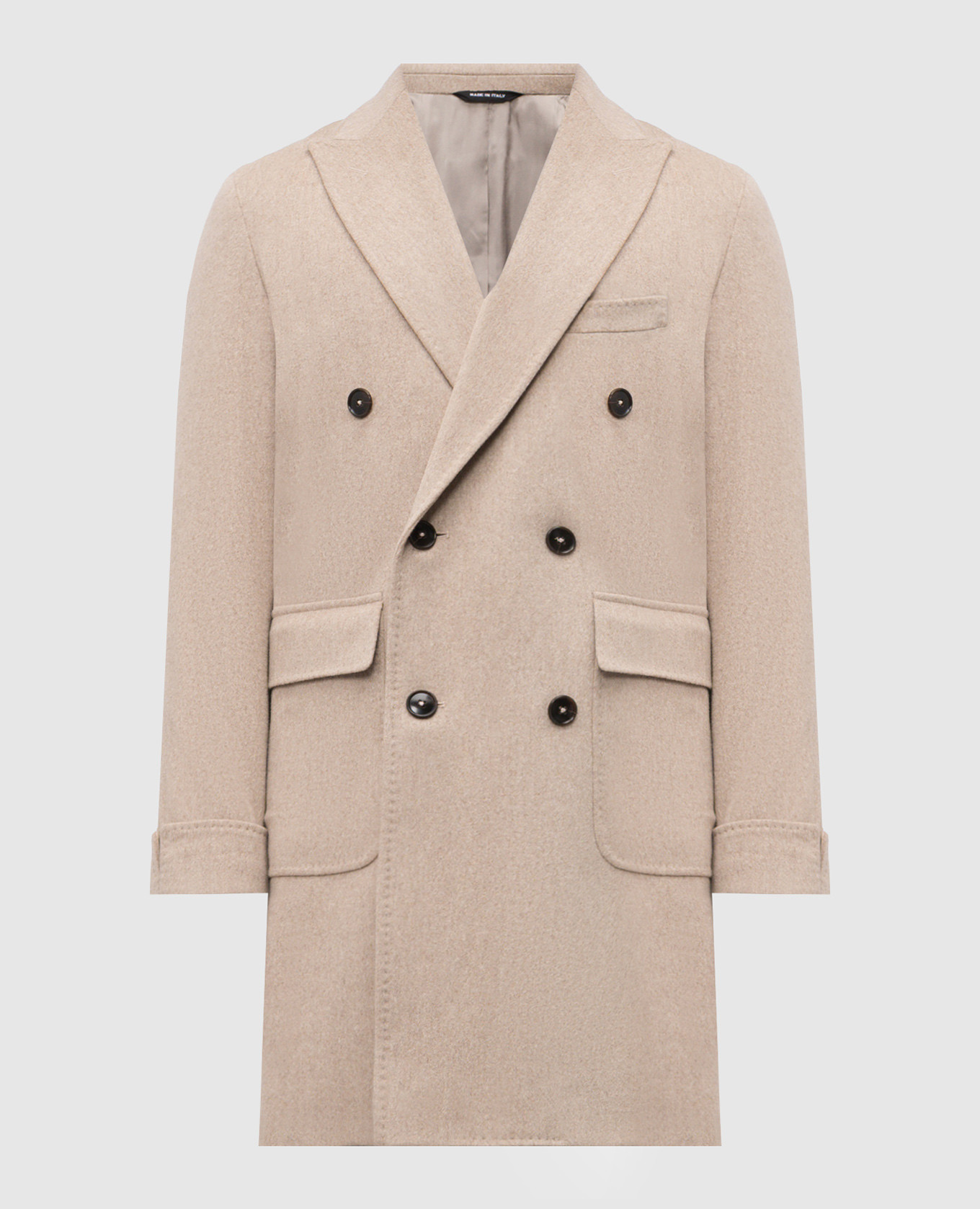 

Capolavoro beige double-breasted wool coat Pini Parma