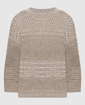 Peserico Beige linen sweater S99125F0309322