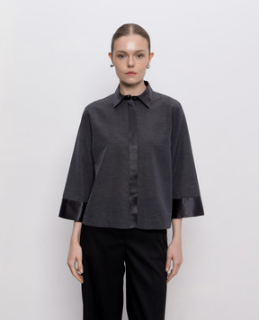 Peserico Gray straight-cut blouse A06315A8867