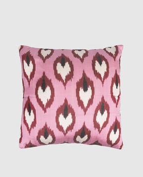 Les Ottomans Pink printed silk decorative pillow SI2450X50DS
