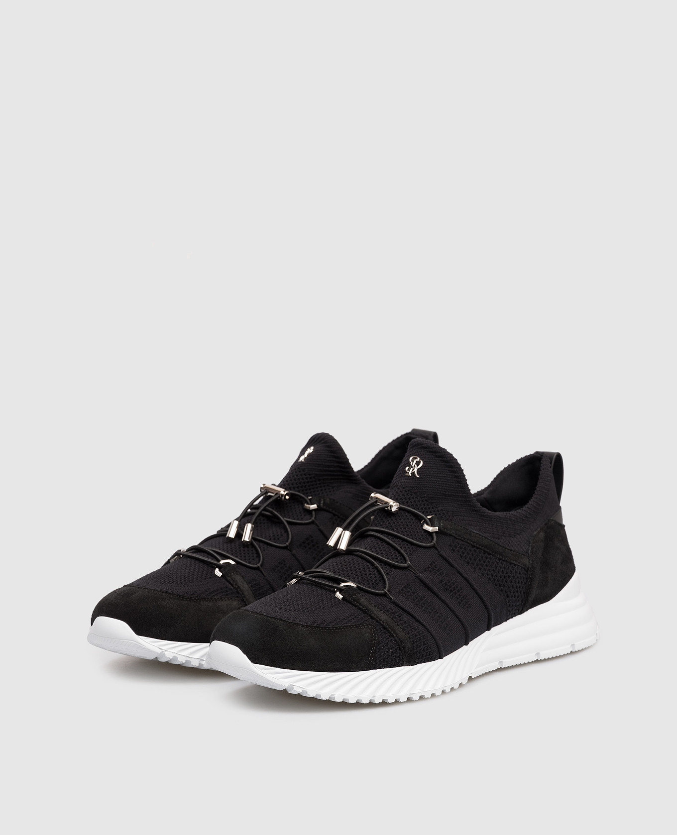 

Black combination sneakers with monogram logo Stefano Ricci