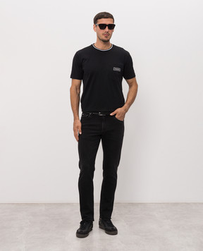 Dolce&Gabbana Black jeans with logo embroidery GY07CZG8PJ1