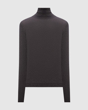 Brunello Cucinelli Gray cashmere and silk lurex turtleneck M41800063P
