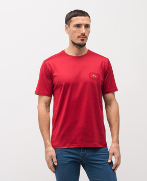 Stefano Ricci Red T-shirt with embroidered logo MNH6104960TE0001