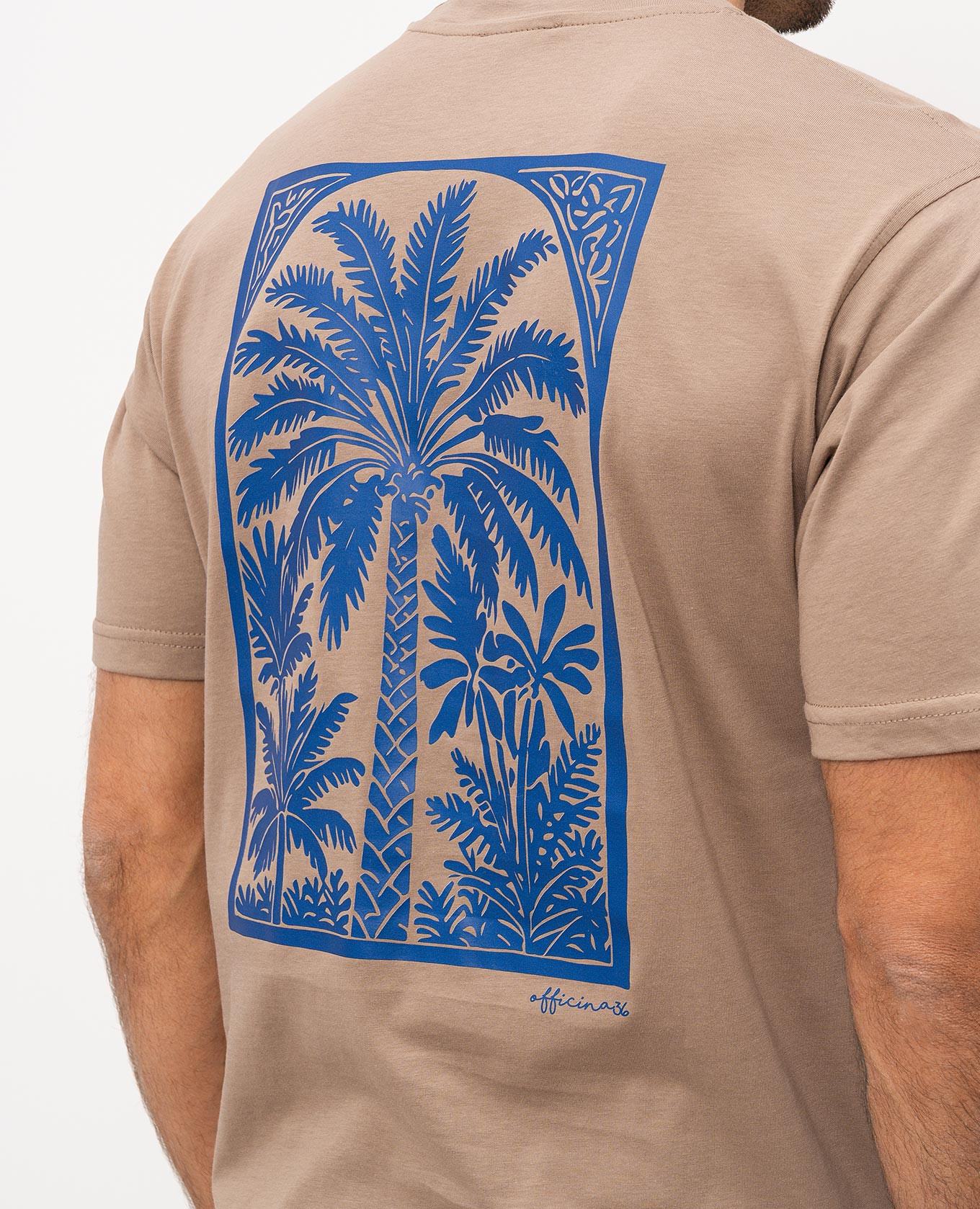

Brown T-shirt with branded print Officina 36