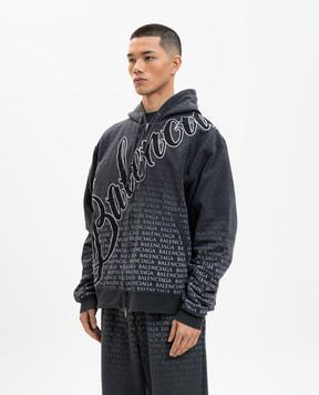 Balenciaga Big B grey sports jacket with logo print 850338TTVN8