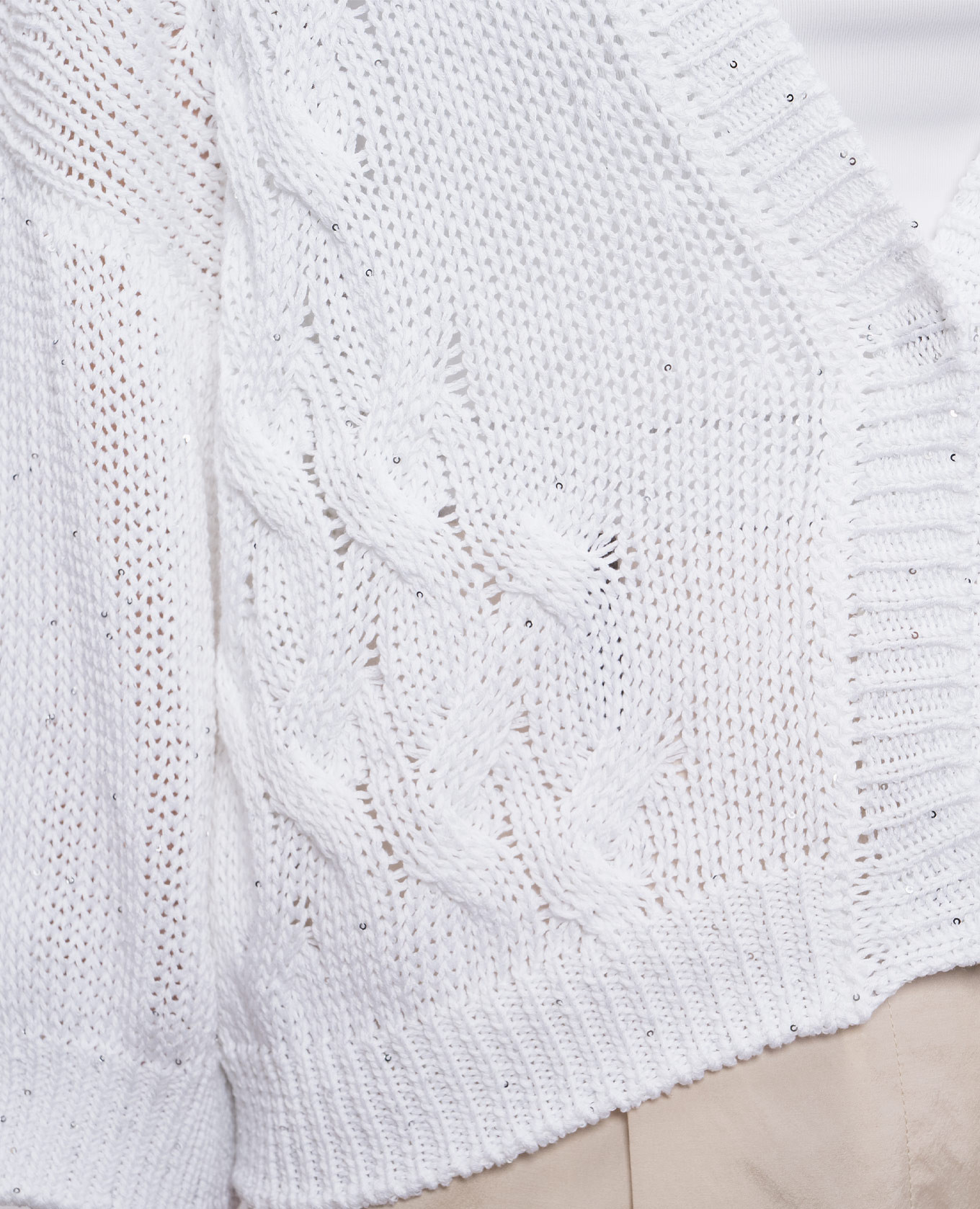 

White cardigan with sequin pattern Peserico