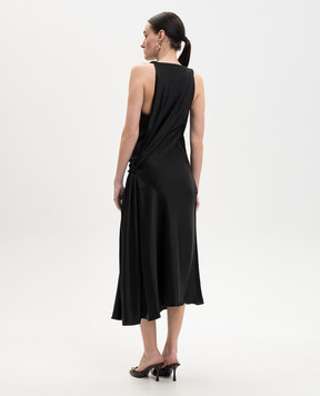 Victoria Beckham Black midi dress with drapery 1226WDR007295B