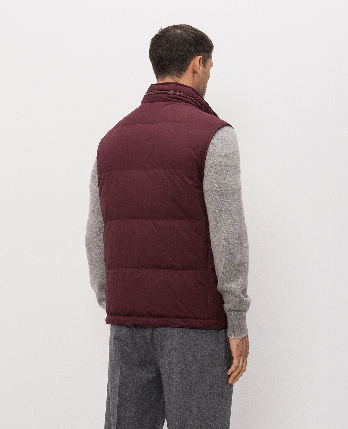 Burgundy down vest Brunello Cucinelli 4