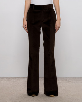 Jacob Lee Brown velvet flared pants WWP052AW26VCP