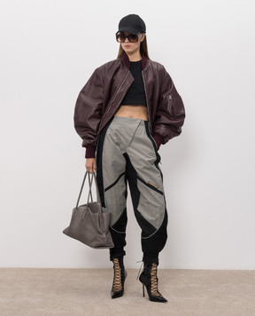 The Attico Burgundy leather bomber jacket 261WCB00004LBT128AA