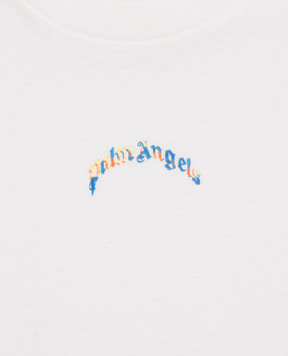 Palm Angels Children's white T-shirt with logo print F6PAJBTH095