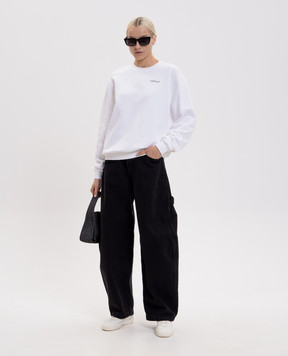 Off-White White sweatshirt with floral Arrow logo print 2BA055S26FLE002