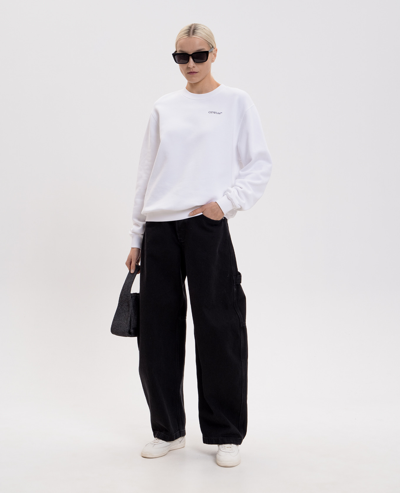 

White sweatshirt with floral Arrow logo print Off-White