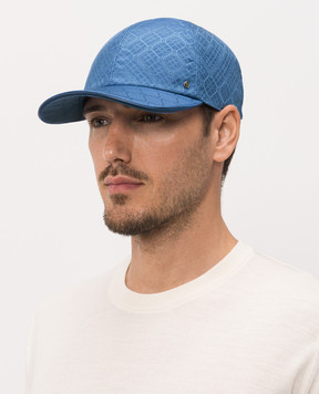 Stefano Ricci Blue cap with woven pattern MCV62NB31EIT3100