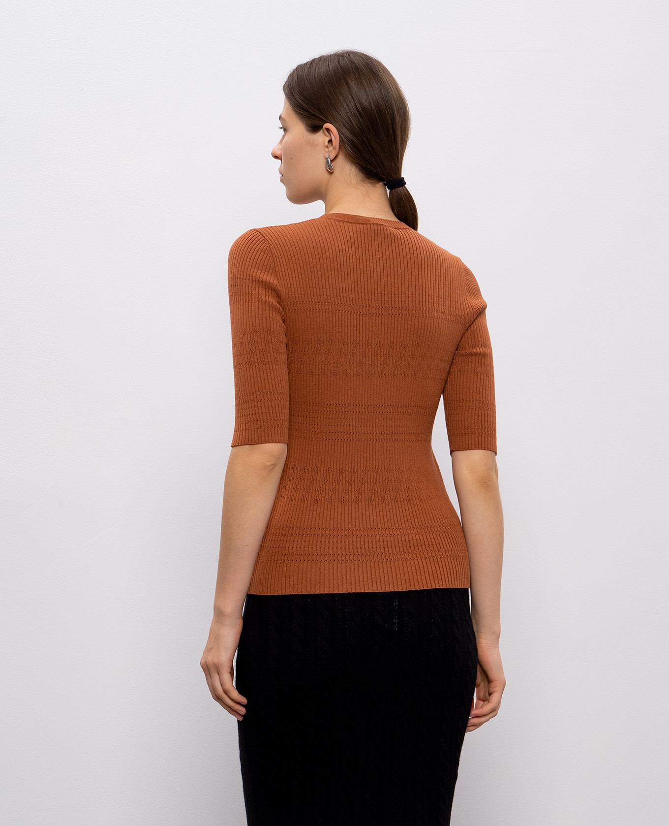 Brown top with logo Twinset 4