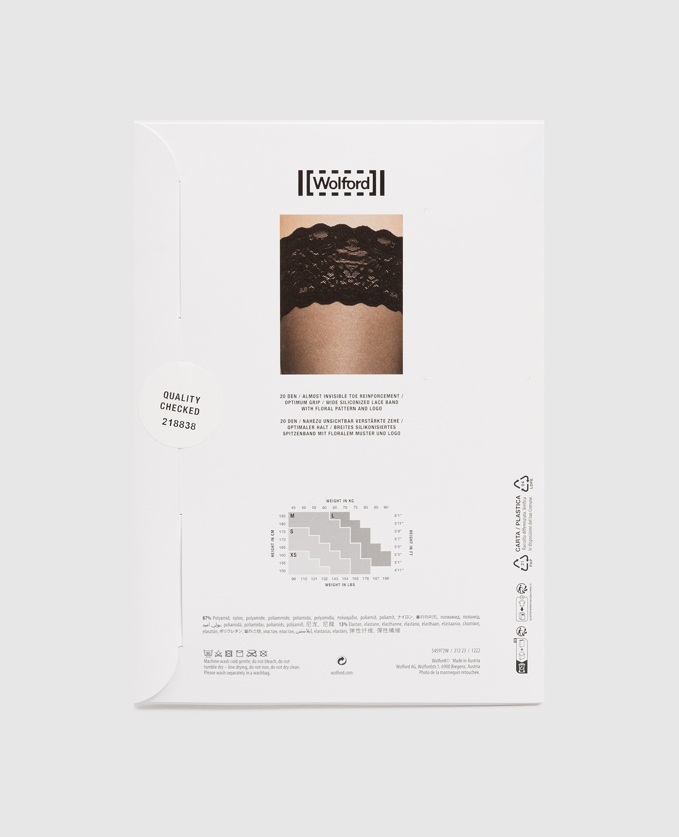 

Black stockings 20 den with lace Wolford