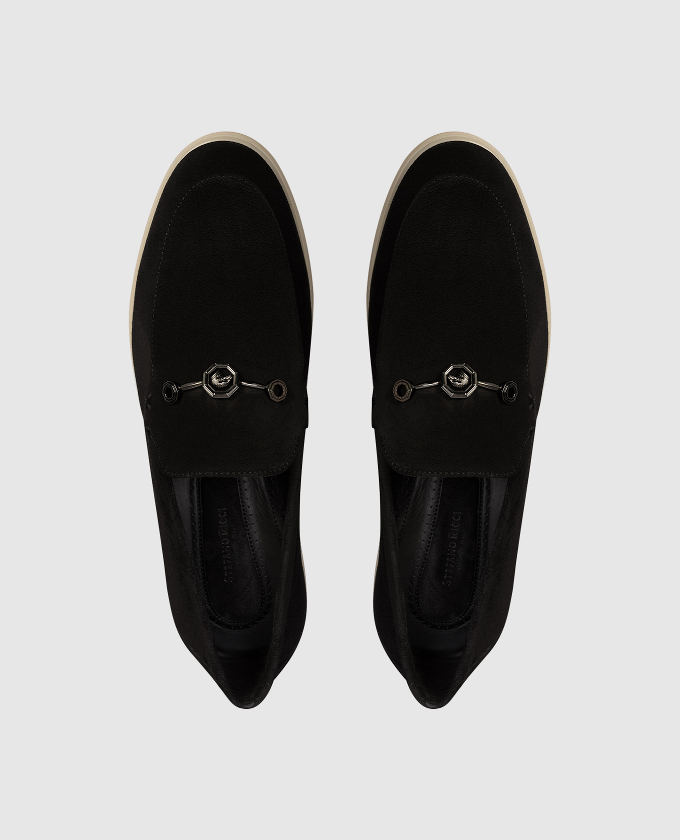 

Black suede loafers with emblem Stefano Ricci