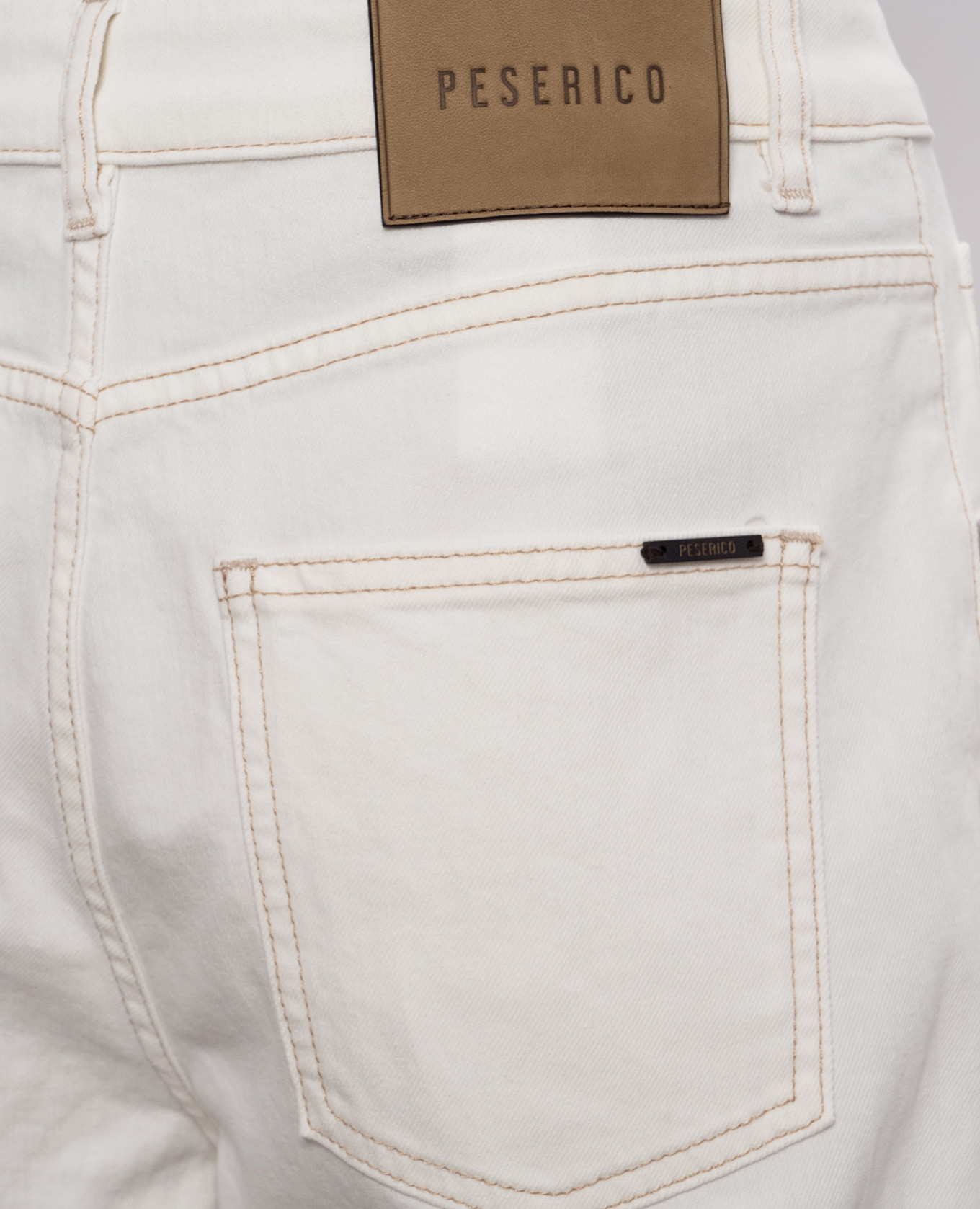 Ivory jeans with logo patch Peserico 5