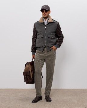 Brunello Cucinelli Khaki corduroy pants M280NF1012