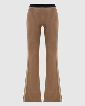 Palm Angels Brown flared pants with stripes PWHG021S24KNI001