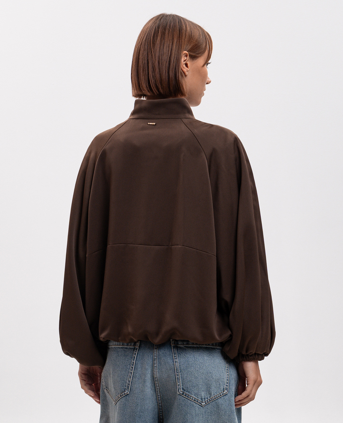 Brown jacket with textured logo Twinset 4