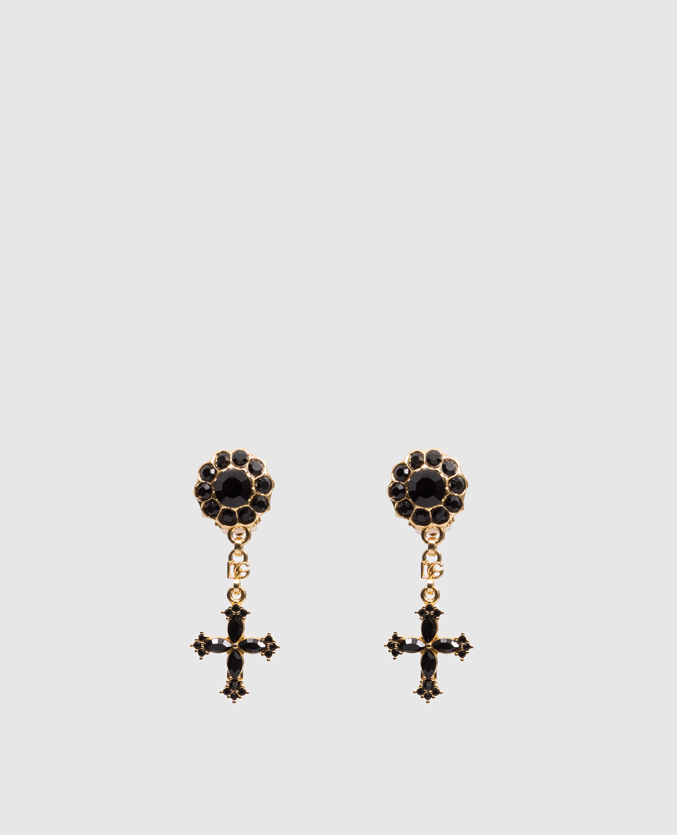 

Gold clip earrings with crystals Dolce&Gabbana, Golden