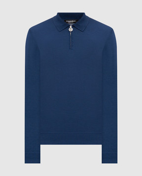 Stefano Ricci Blue silk polo shirt K414000P30F26160