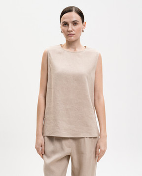 Asceno Beige Trento linen top T088F66C510