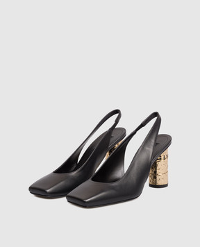 Givenchy Black Tape Leather Slingbacks BE4055E1J7