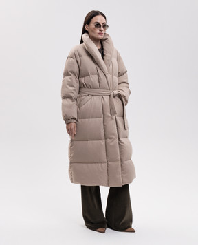 Be Florence Beige elongated down jacket BE2639