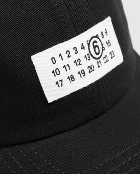Maison Margiela MM6 Children's black cap with patch M61159MM05S