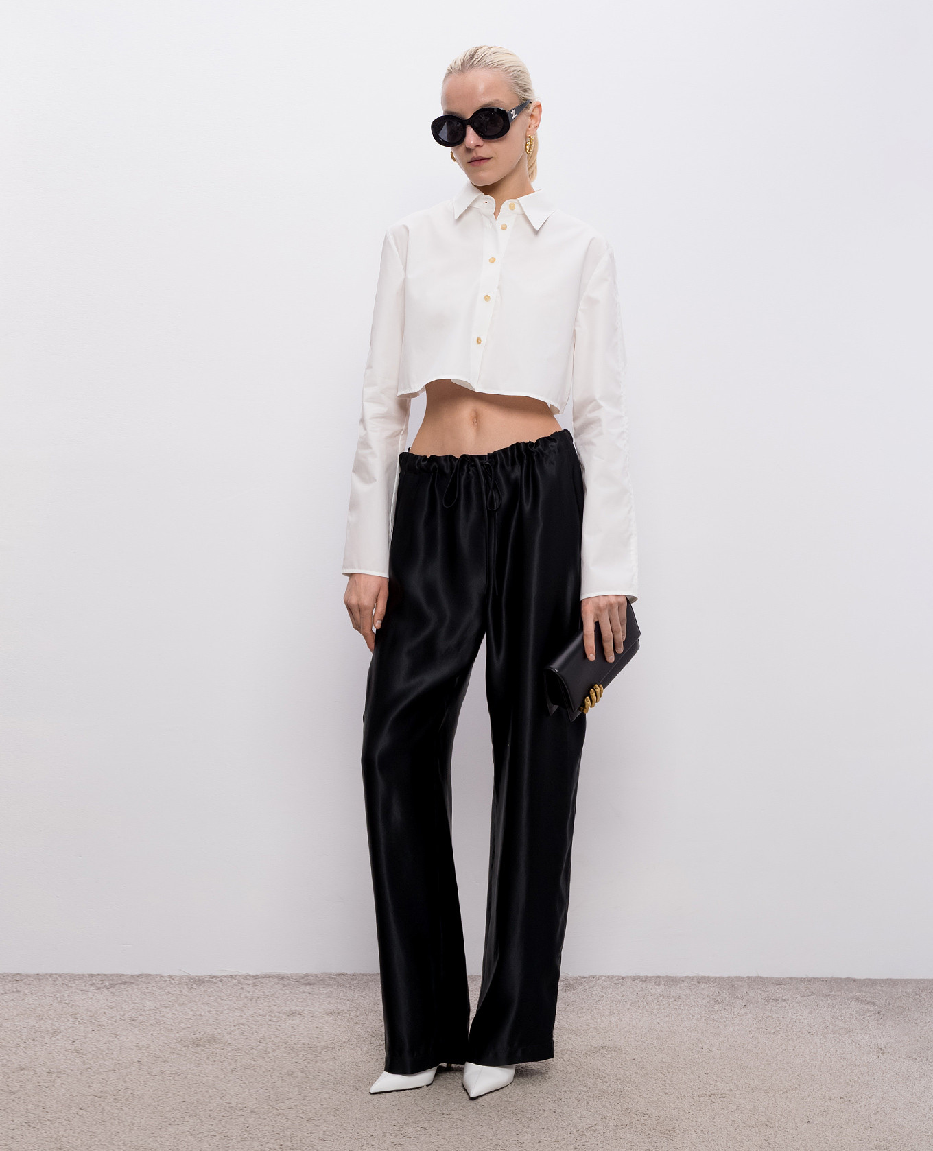 

White cropped Fritz shirt Khaite