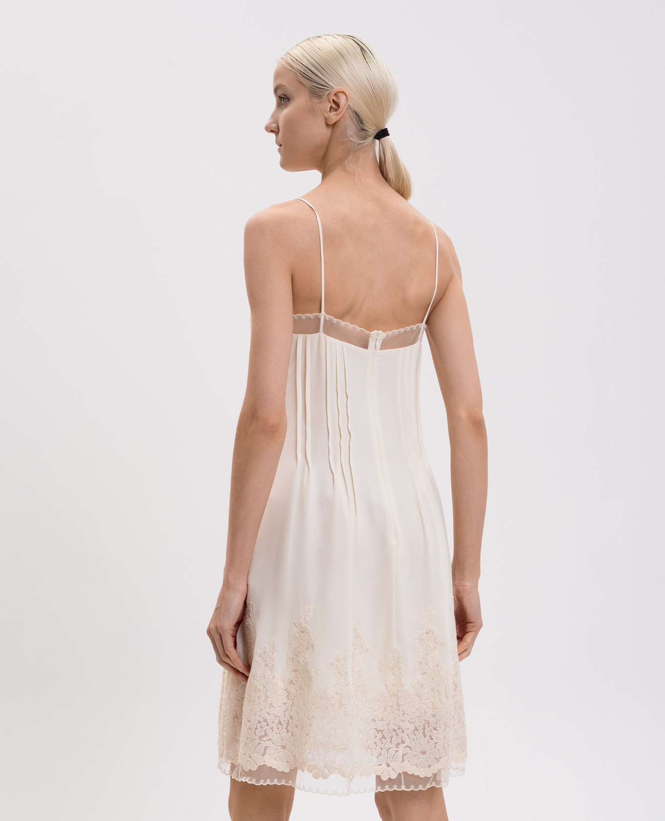Beige silk dress with lace Ermanno Scervino 4