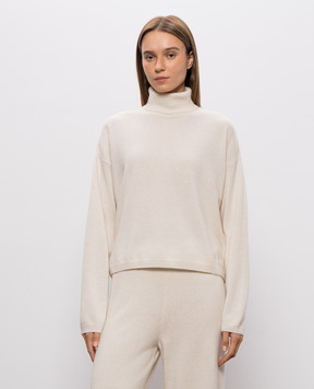 Woolrich Beige wool sweater with logo embroidery CFWWKN2042FRUF0574