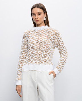 Peserico White jumper with linen A99103F039308A