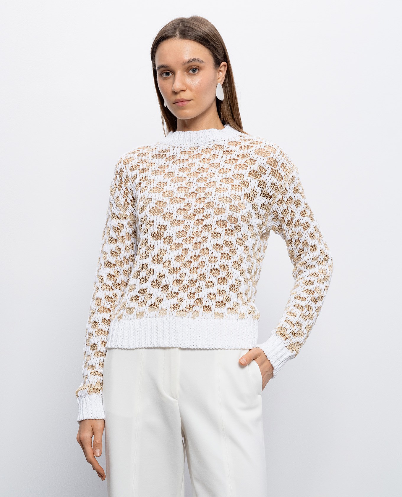

White jumper with linen Peserico