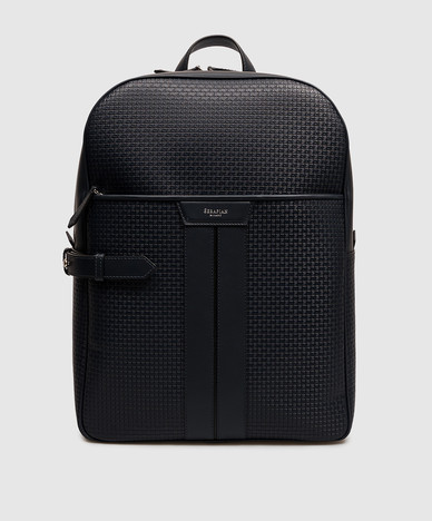 Blauer Lederrucksack Stepan