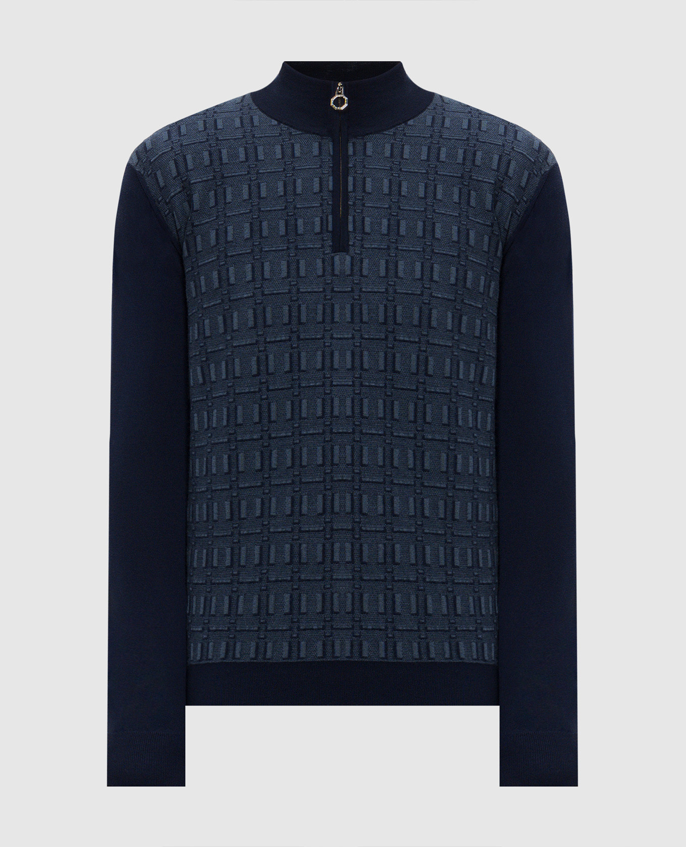 Blue wool, cashmere and silk jumper