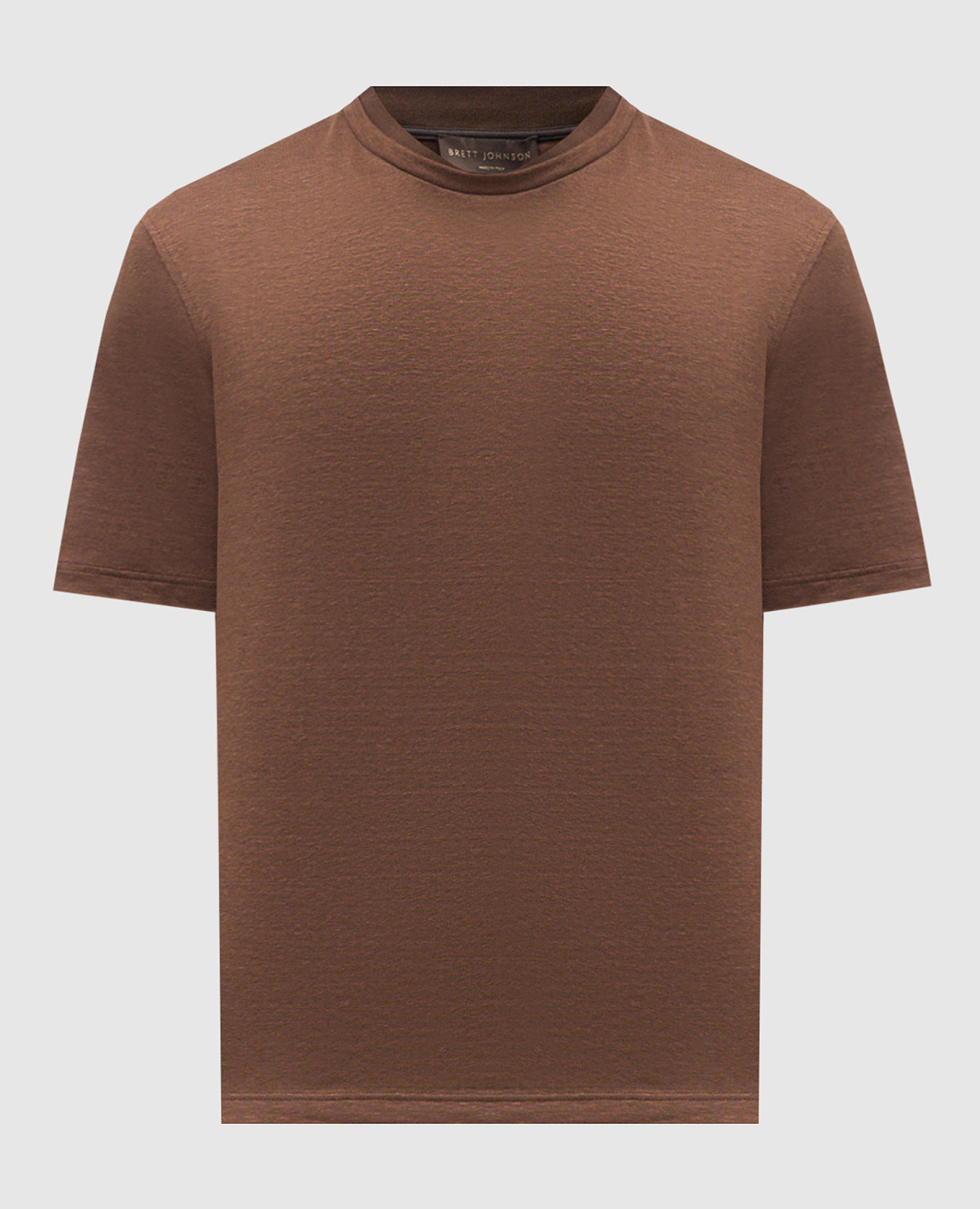 

Brown linen and silk T-shirt Brett Johnson