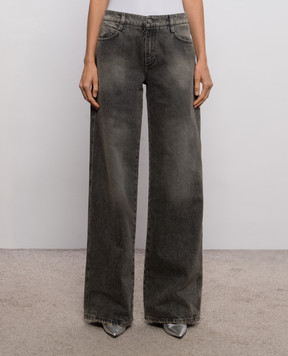 Ermanno Scervino Grey jeans with logo patch D497P367GWV