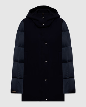Peserico Blue down jacket with wool S240813195D