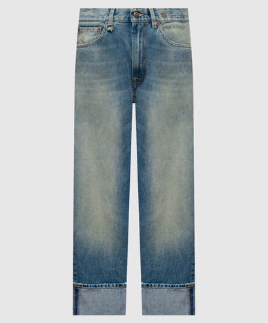 Blue jeans with cuffs