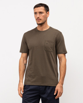 Stefano Ricci Khaki T-shirt with embroidered monogram logo MNH6104990803