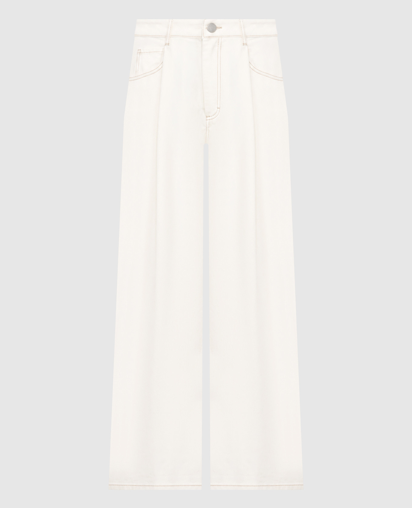 Ivory jeans with logo patch Peserico