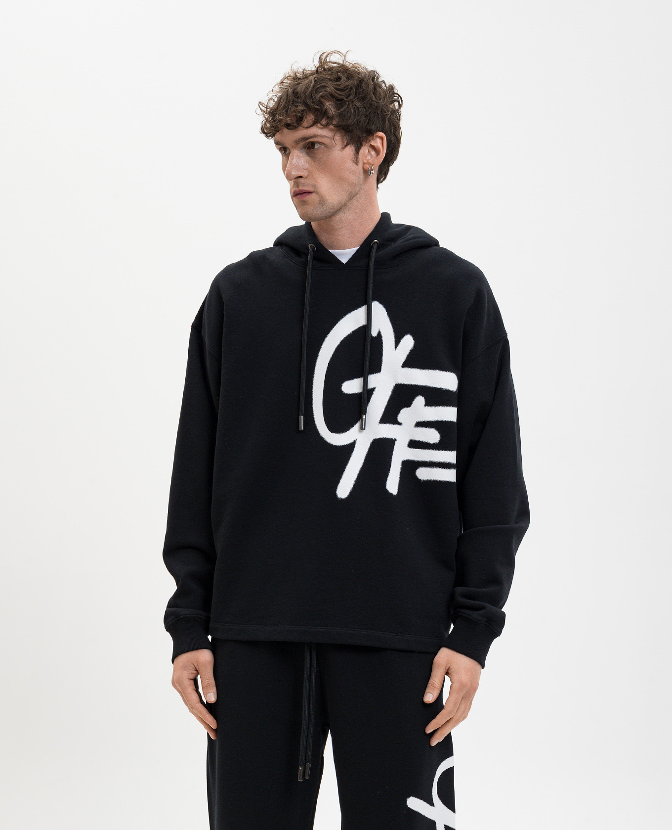

Black hoodie with contrast logo print Off-White